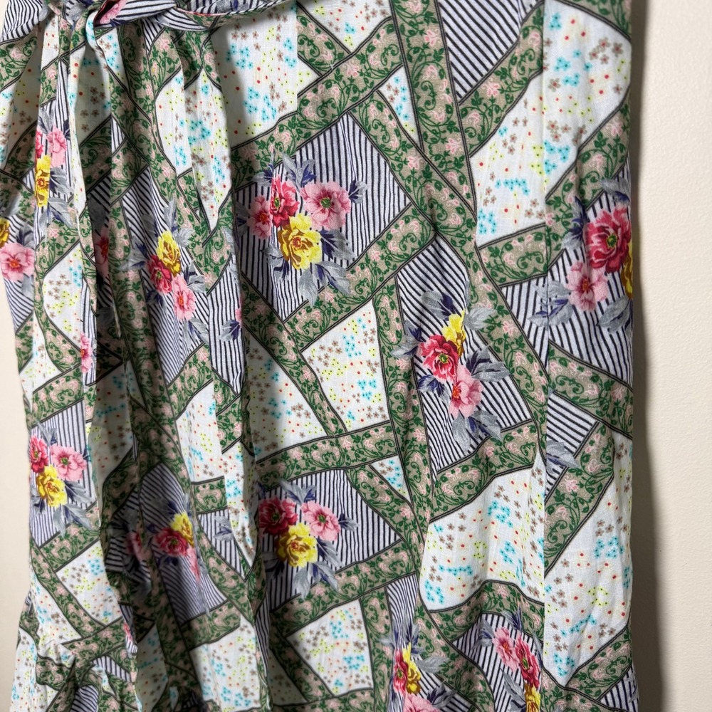 Playa Lucila Womens Floral Patchwork Button Front Cotton Midi Skirt Multi S - Picture 7 of 7
